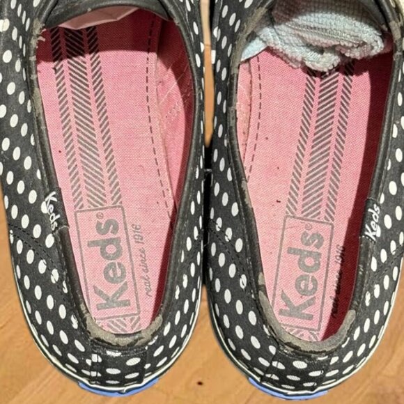 Keds Women's Black and White Polka Dot Canvas Sneaker size 9.5 - Picture 5 of 11